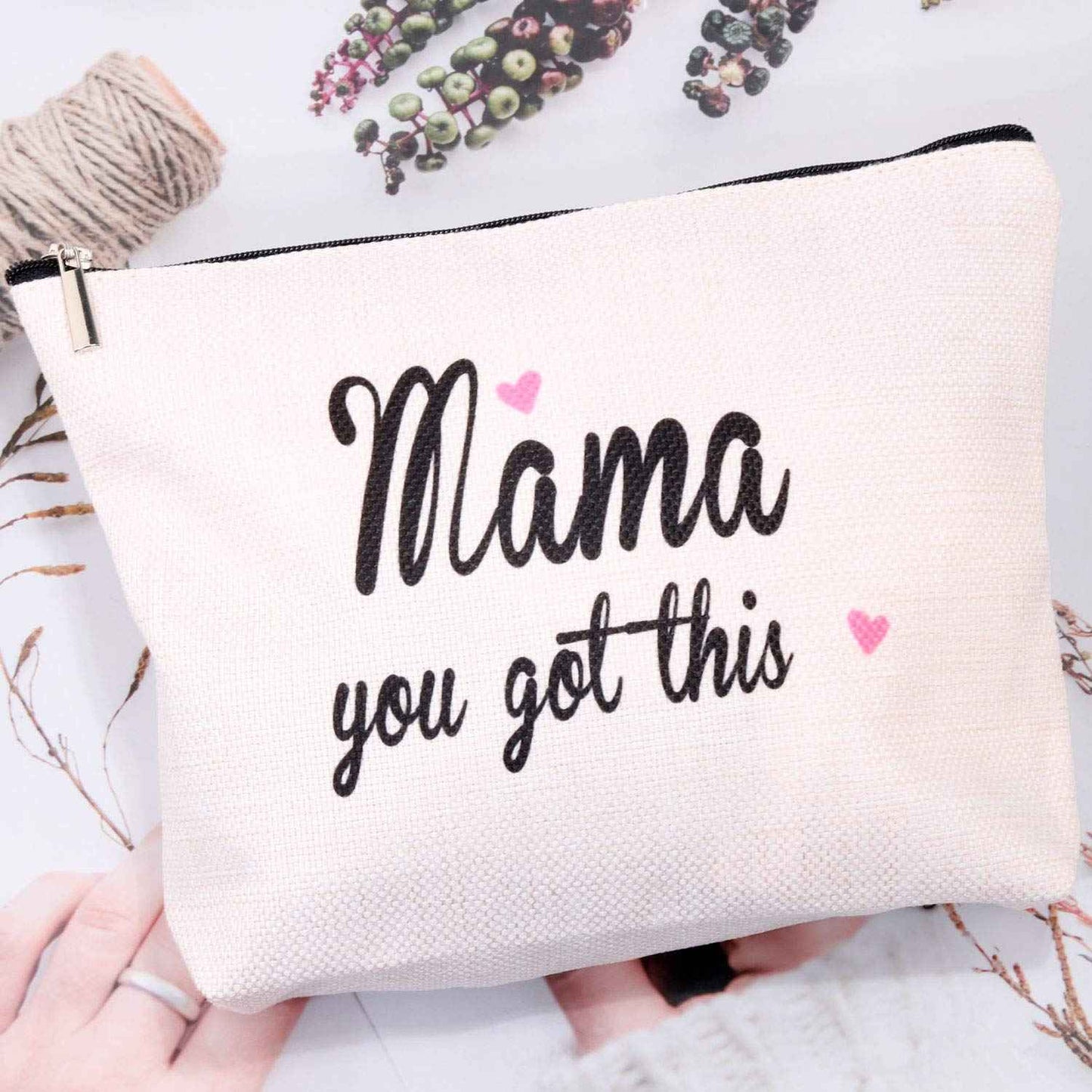 You Got This Mama Gifts Mom Cosmetic Bag Gift for New Mama Travel Bag Funny New Mom Gifts Make Up Pouch Bags (Mama you got thisbag)