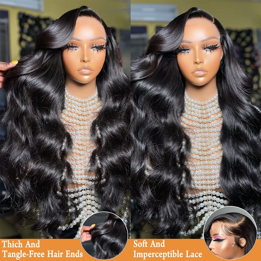 TRP 28 Inch Body Wave Lace Front Wigs Human Hair 180 Density, 13x4 HD Transparent Lace Frontal Wigs Human Hair Glueless Brazilian Virgin Human Hair Lace Front Wigs Pre Plucked with Baby Hair