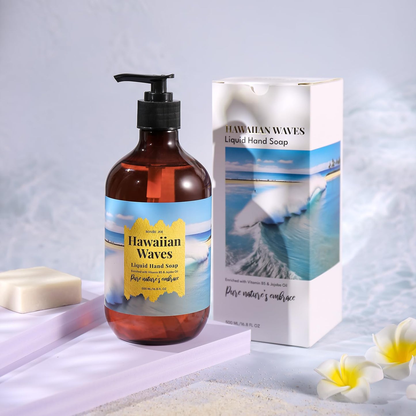 ROMIIE ZOI Duke Kahanamoku Beach Hawaiian Waves Liquid Hand Soap - Ocean Tide Fragrance, 500ml (16.8 fl oz)