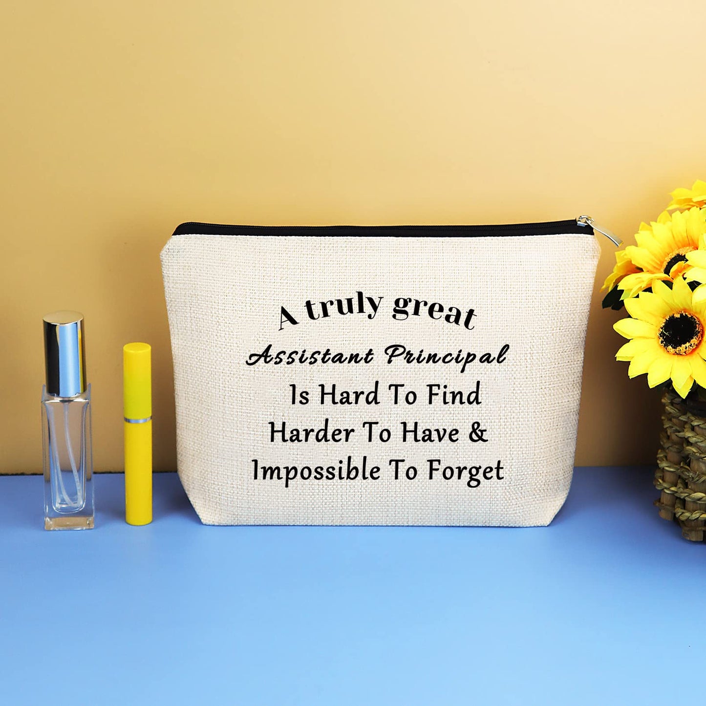 Assistant Principal Appreciation Gifts Makeup Cosmetic Bag for Women Assistant Principal Retirement Goodbye Farewell Gifts Thank You Gift for Assistant Principal Birthday Christmas Thanksgiving Gift