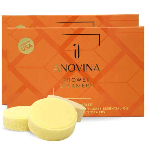 Anovina 12XL Citrus Shower Steamers – Aromatherapy Gift Set Made in USA – Spa-Like Shower Tablets for Women & Men