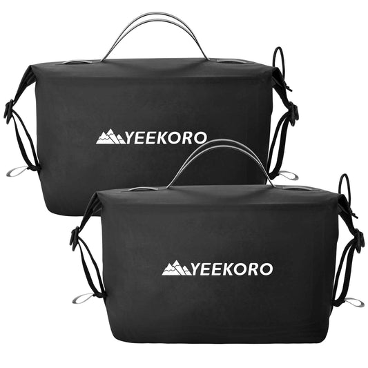 YEEKORO Waterproof Toiletry Bag for Travel, Zipper Styles, 40D Nylon Toiletry Organizer Bags with Shoulder Straps for Men Women, Travel Accessories（2 PACK,Black