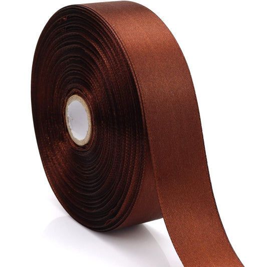 Nsilu 1 inch, Brown Ribbon for Gift Wrapping 50 Yards Perfect Wedding Party Wreath Sewing DIY Hair Accessories Decoration Floral Hair Balloons Other Projects