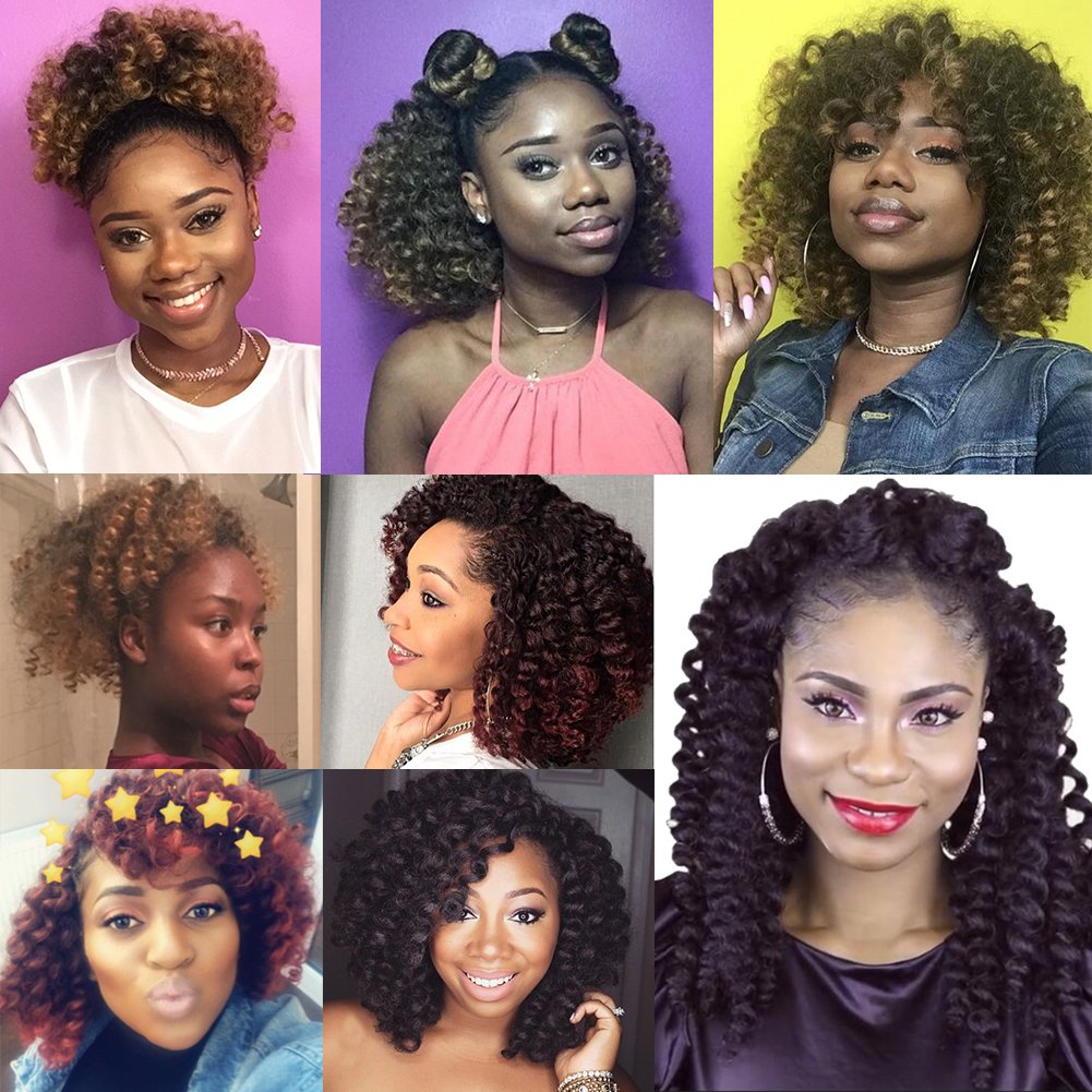 5 Packs Wand Curl Hair 8inch Jamaican Bounce Synthetic Crochet Twist Braids Hair Extension 20strands/pack Xtrend Hair (27#, 5packs/Lot)