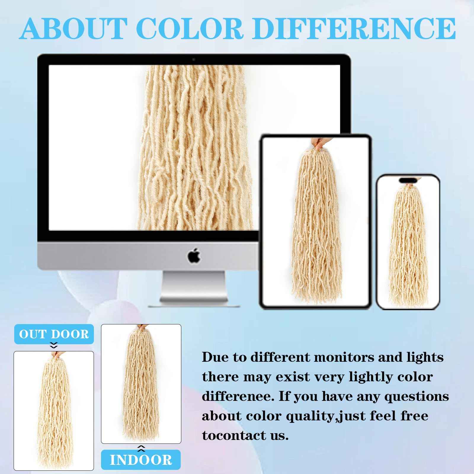 14 Inch Soft Locs Crochet Hair 8 Packs Pre Looped Faux Locs Crochet Braids Goddess Locs Hair For Black Women（14Inch 8pcs,613#）