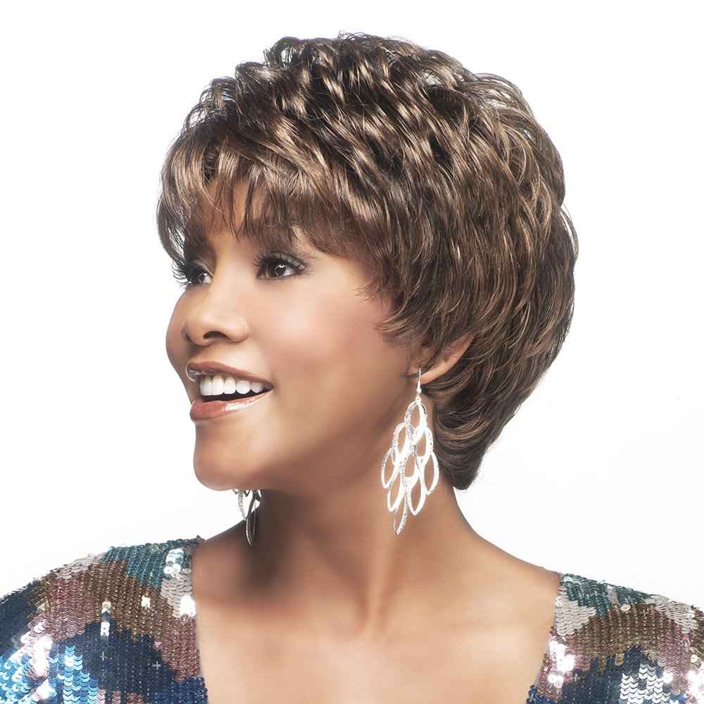 Vivica A. Fox AMY-V, Heat Resistant Fiber, Pure Comfort Cap, Layered Short Pixie Style with Tapered Back, Full Wig (FS4/30)