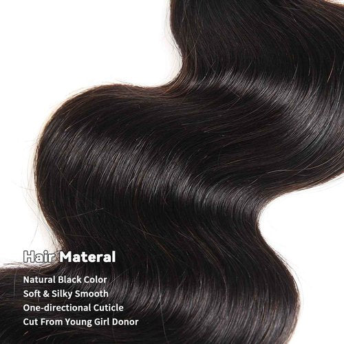 15A Raw Human Hair Bundles Body Wave Human Hair,Triple Lifespan Indian Virgin Hair,No Tangle Shedding,Multiple Washes Keep Texture Silky Soft (1 Bundle Natural Color, 18 Inch)