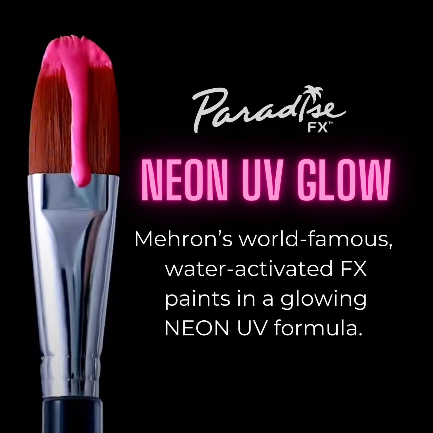 Mehron Makeup Paradise Makeup AQ Face & Body Paint (1.4 oz) (Intergalactic – Neon Pink/Coral UV)