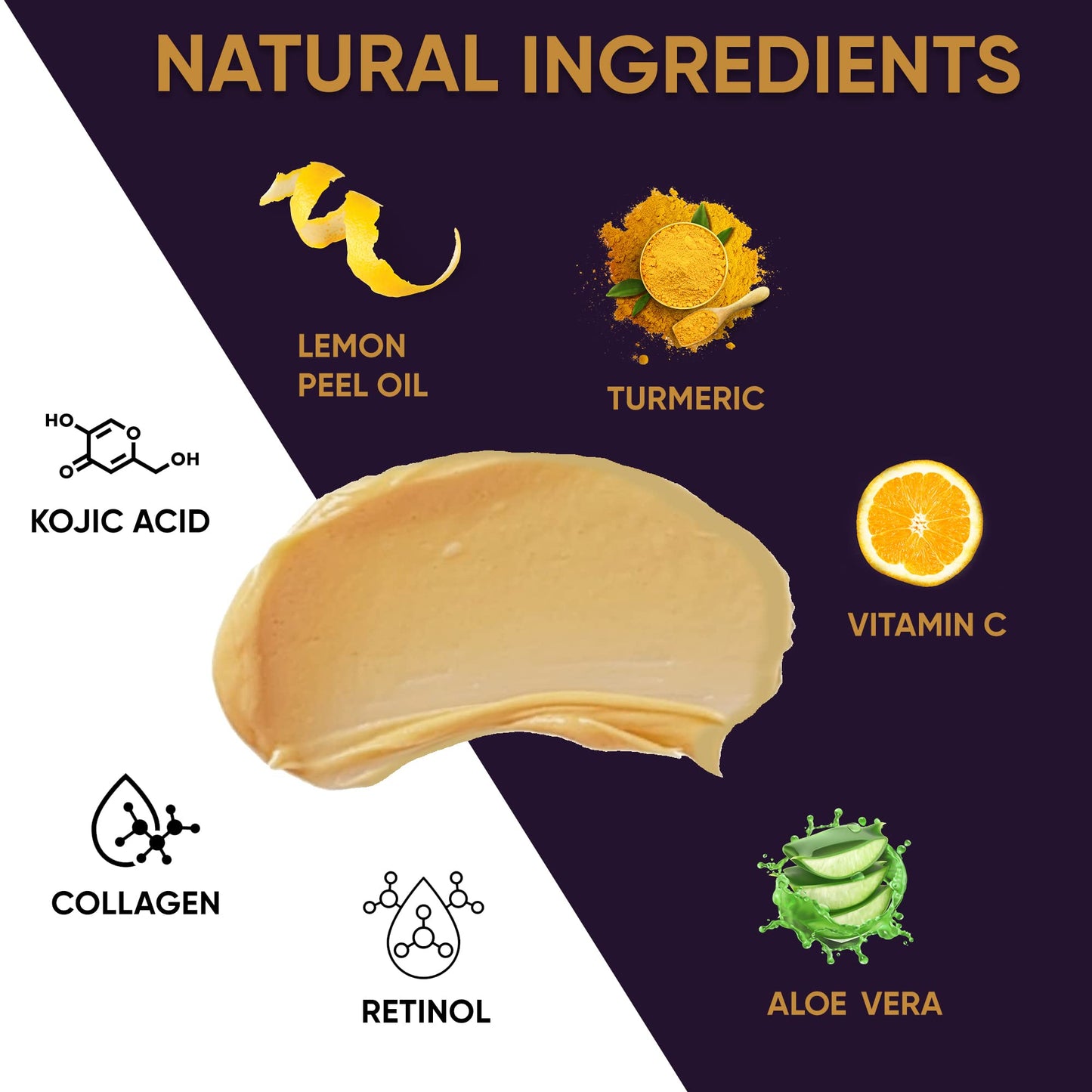 VALITIC Vitamin C & Turmeric Clay Mask - Dark Spot Corrector with Kojic Acid, Hyaluronic Acid & Retinol - Skin Care Routine for Minimizing Pores & Blackheads - with Applicator Brush - 100g