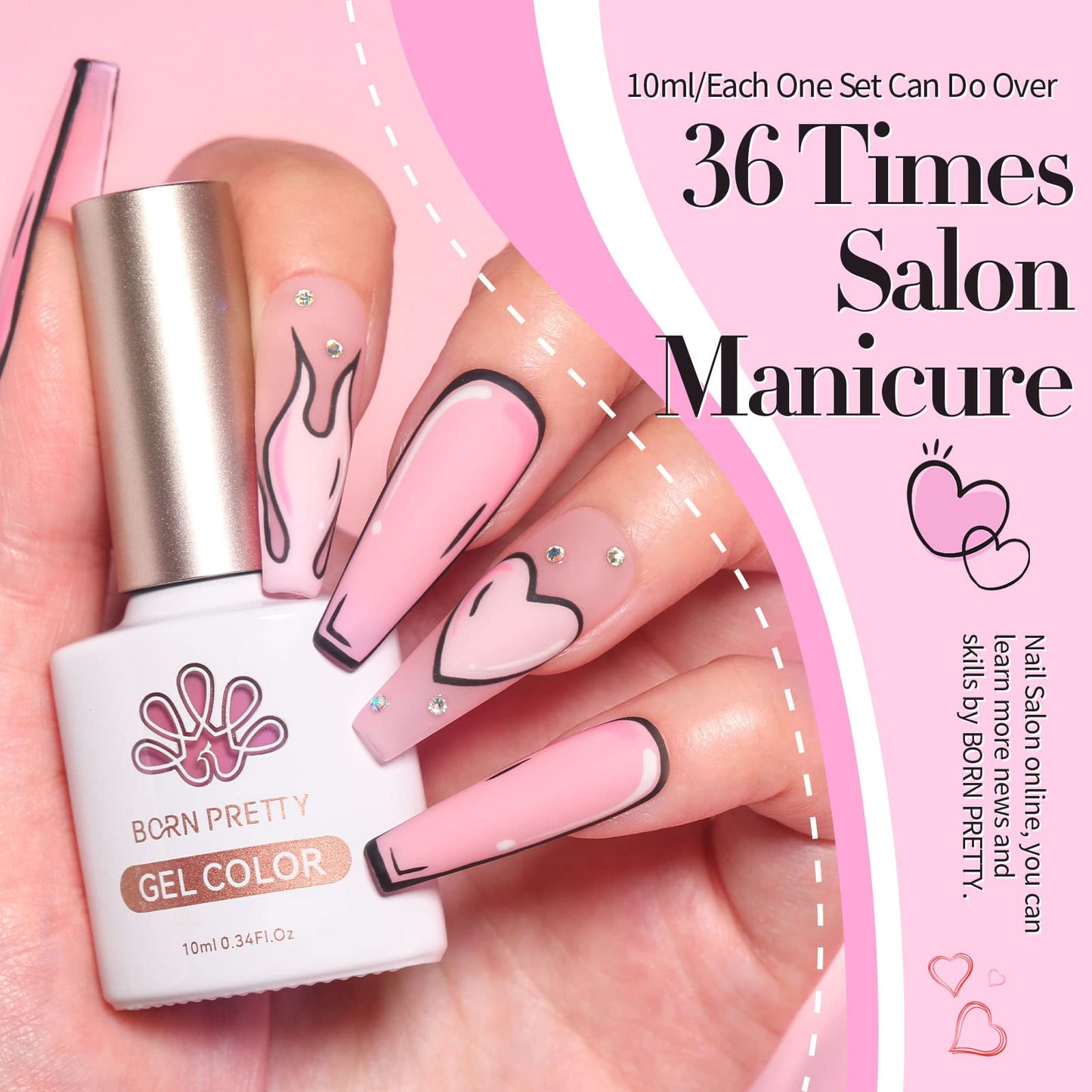 Born Pretty Pink Gel Nail Polish Set Sweet Nude Pink White Nail Polish Soft Light Natural Lovely Pink Color Gel Polish Gift Set Soak Off Gel Nail Polish Kit 6 Colors 10ML