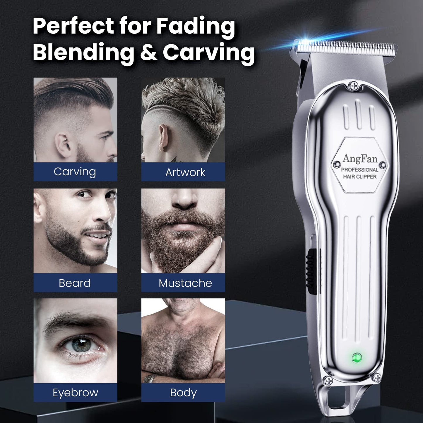 Hair Clippers for Men with Charger T-Blade Hair Beard Trimmer Kit Professional Clippers for Hair Cutting Kit with Led Display Cordless Clippers for Men Women Kids Barber Grooming Kit for Household