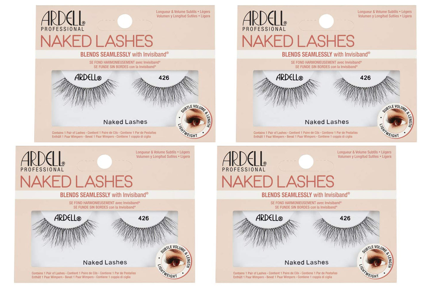 Ardell Strip Lashes Naked Lashes 426 with Invisiband, 4 pairs