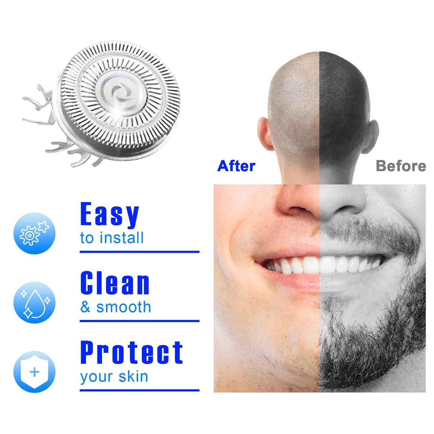 Shaver Replacement Blades compatible Skull Shaver for Pitbull Gold PRO/Pitbull Platinum Pro Shaver Heads (12 pcs)