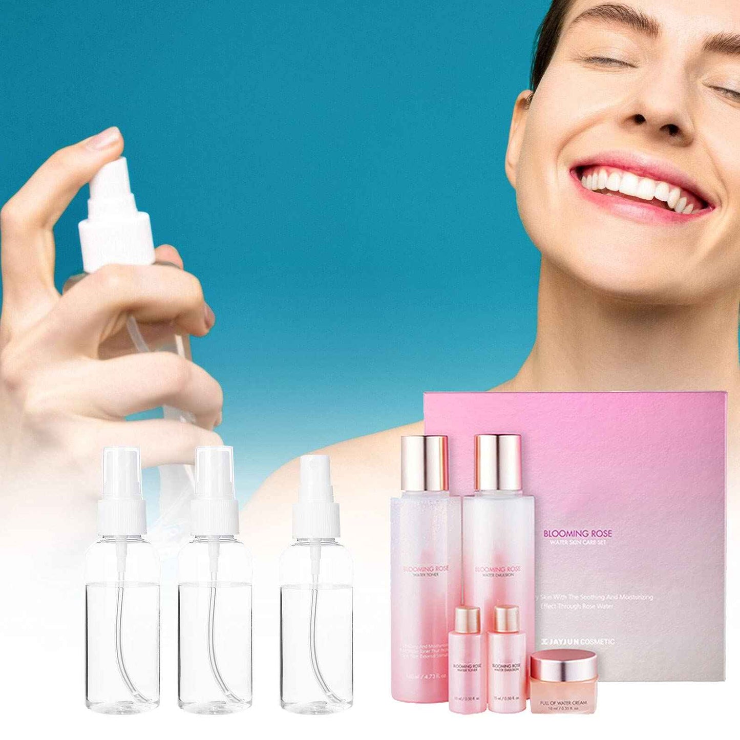 APACALI 50pcs 2 Oz Clear Fine Mist Spray Bottles, Reusable, Leak-Proof, Mini Travel Empty Spray Bottles for Perfume, Plant, etc. (60ml)