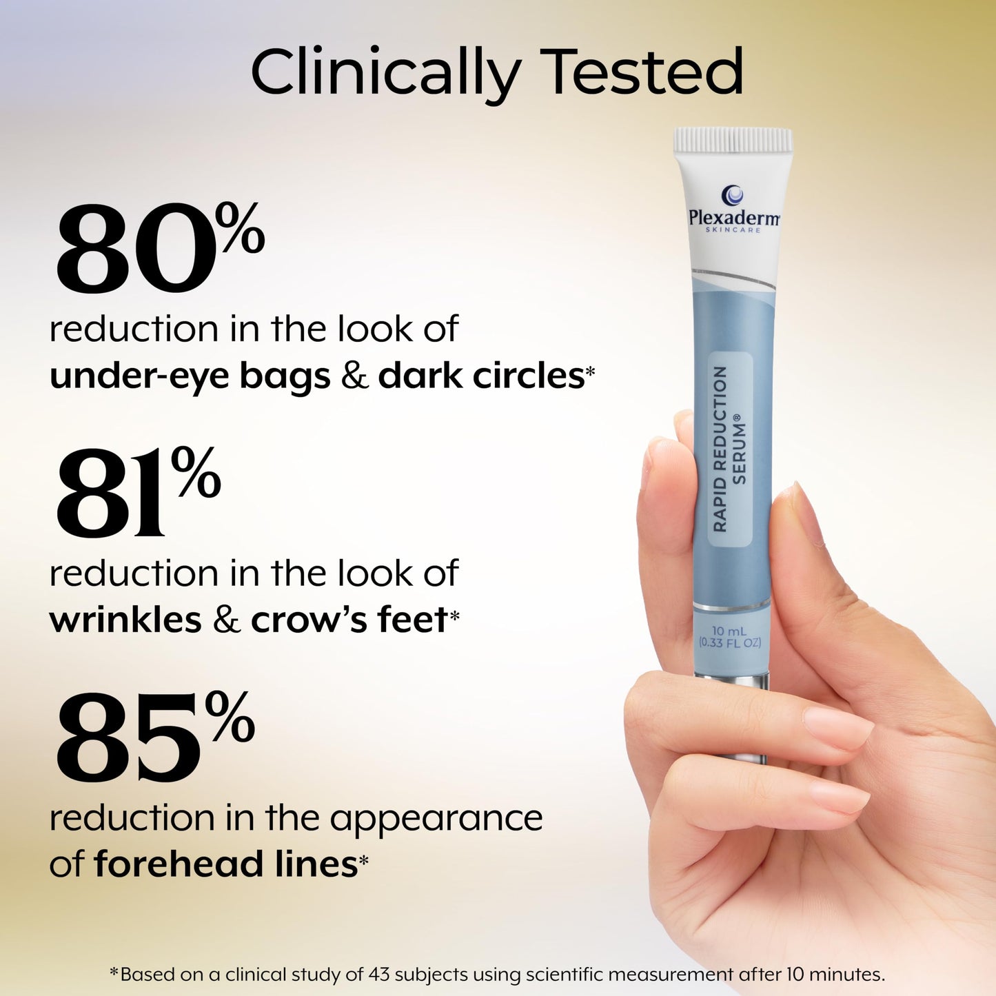 Plexaderm Rapid Reduction Eye Serum - Advanced Formula Anti Aging Visibly Reduces Under-Eye Bags, Wrinkles, Dark Circles, Fine Lines & Crow's Feet Instantly Instant Wrinkle Remover for Face