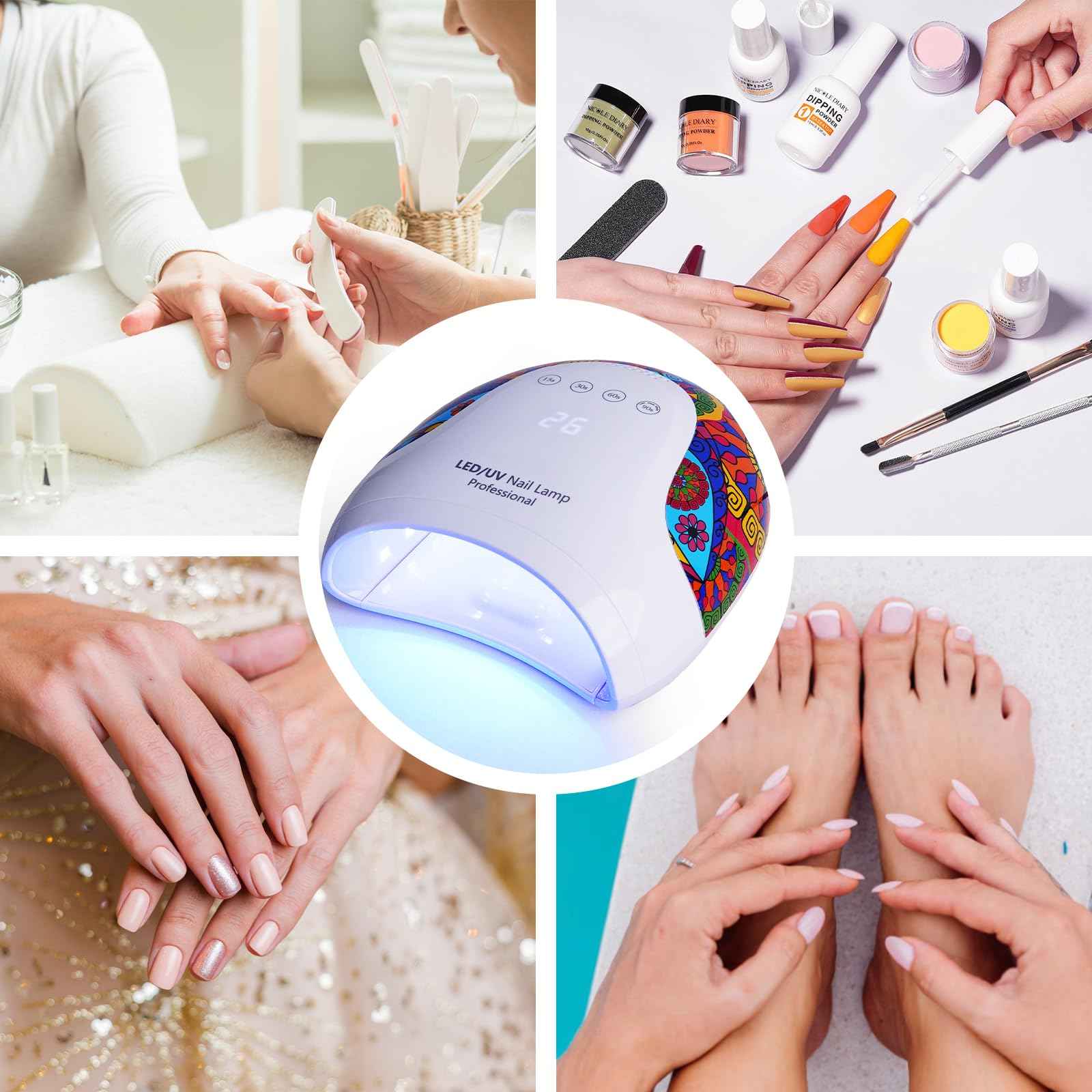 Goodoo UV LED Nail Lamp, 48W Nail Dryer for Gel Polish with 4 Timer Settings & LCD Display and Automatic Sensor, Professional UV Dryer for Home Salon