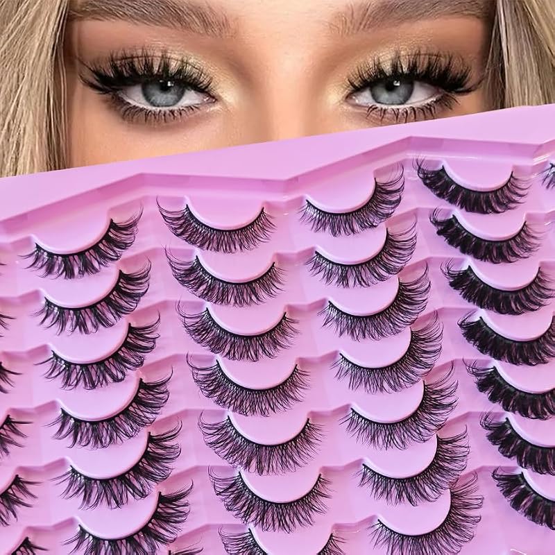 Royaomis D Curl Russian Strip Lashes 12-18mm - 21 Pairs