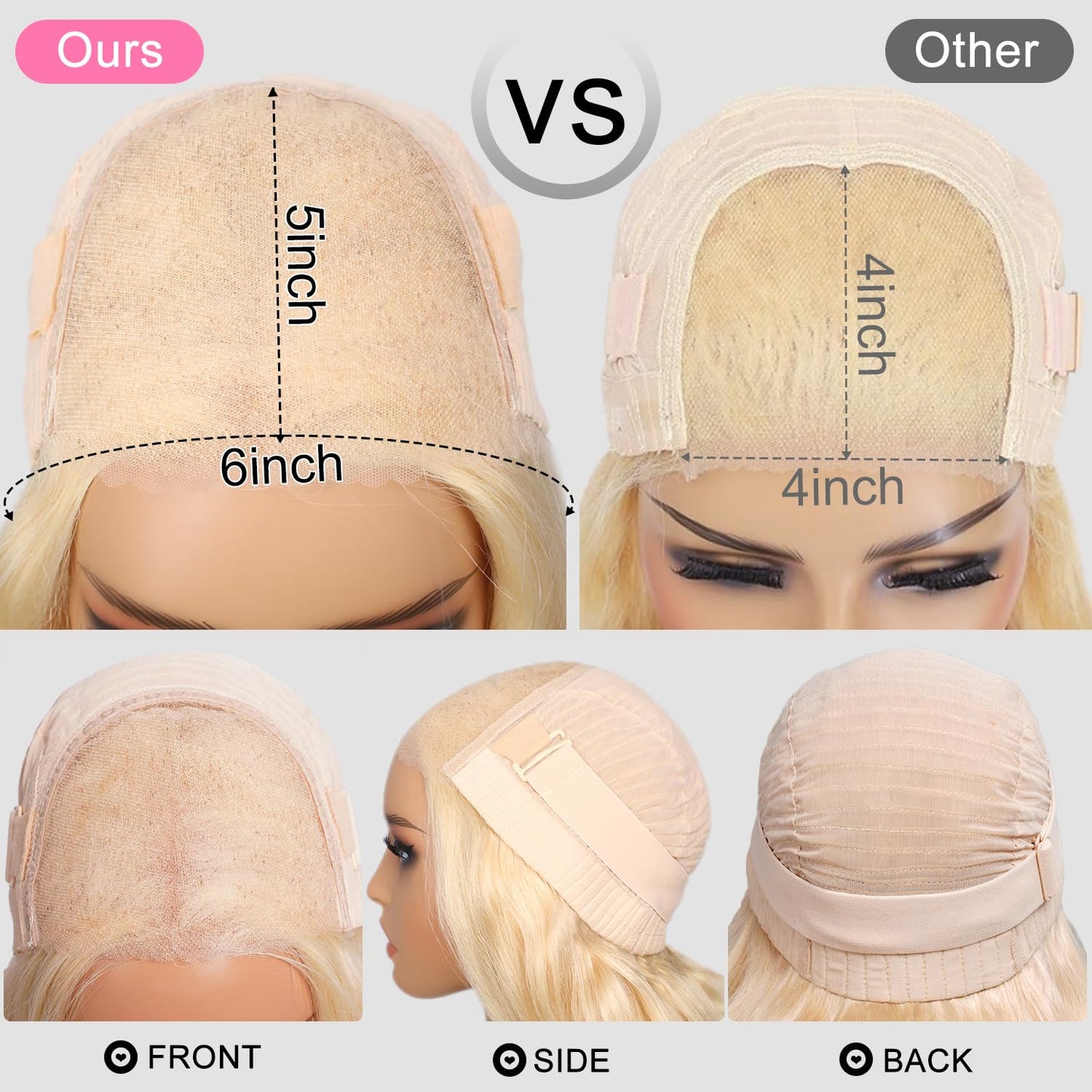 SUPERLOOK 6X5 Wear and Go Glueless Wigs Human Hair 613 Lace Front Wig Human Hair 240% Density Blonde Lace Front Wigs Human Hair Bleached Knots Pre cut Lace Pre Plucked (30inch, 613 Body Wave Wig)