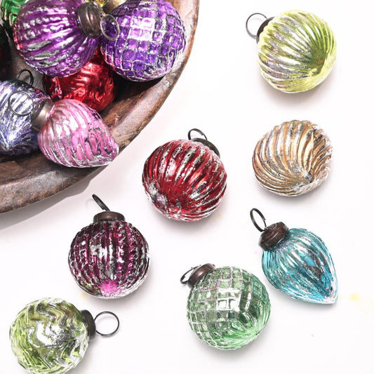 12 Vintage Christmas Balls Ornament- Antique Glass Christmas Ball- Vintage Christmas Decorations- Vintage Retro Christmas Tree Ornaments- Christmas Tree Decorations- Large Ornaments- Christmas Balls