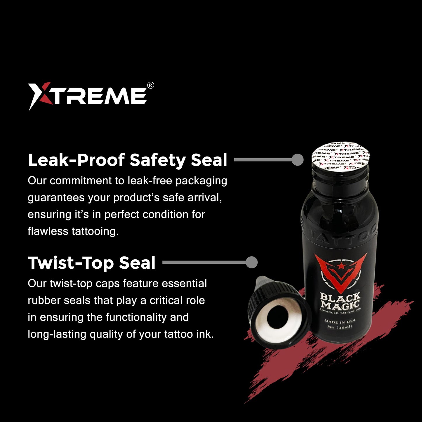 Xtreme Tattoo Ink, Versatile Medium Viscosity for Precision Tattooing, Rich Hue, Quick Healing, Acrylic-Free, Water Based, Highest Safety Standards - Ready-to-Use Tattoo Ink (Burgundy, 1 oz)