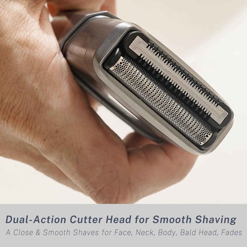 Electric Razors for Men Face - Compact Travel Electric Foil Shavers for Mens Bald Head - Small Portable Face and Head Shavers IPX7 Waterproof Wet and Dry, Dual-Action Blades and USB-C Rechargeable