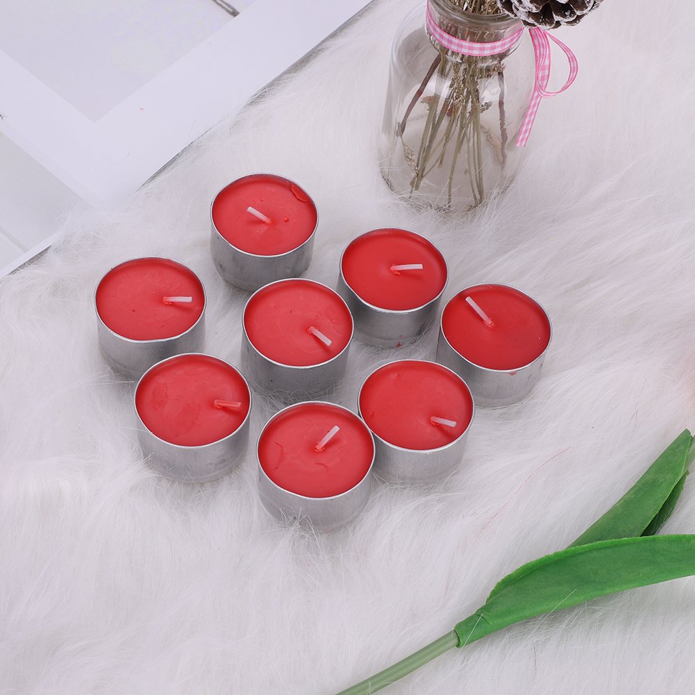 50PCs Smokeless Candles Set 8 Hours Tibetan Buddhist Tealight Vanaspati Ghee Butter Candle Bulk Spiritual Candle for Wedding Birthday Party Halloween Christmas