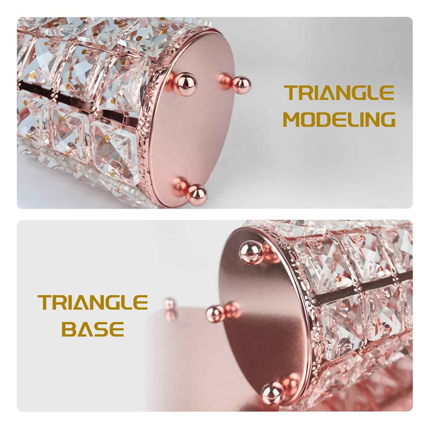 XB'ANG Flower Pattern Makeup Brush Holder Organizer Crystal Cosmetic Cup Eyeliners Eyebrow Pencil Storage Box Container Vanity Decor Accessories (Rose Gold)