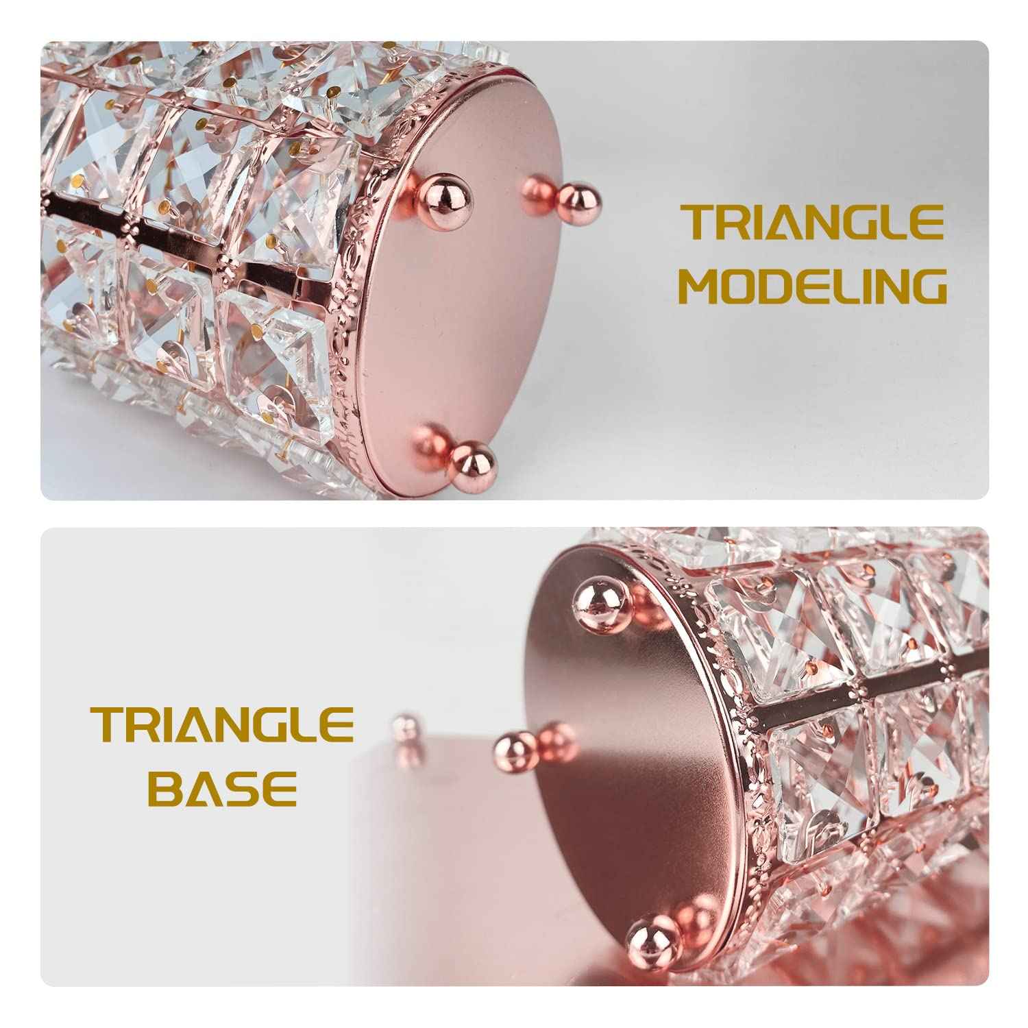 XB'ANG Flower Pattern Makeup Brush Holder Organizer Crystal Cosmetic Cup Eyeliners Eyebrow Pencil Storage Box Container Vanity Decor Accessories (Rose Gold)