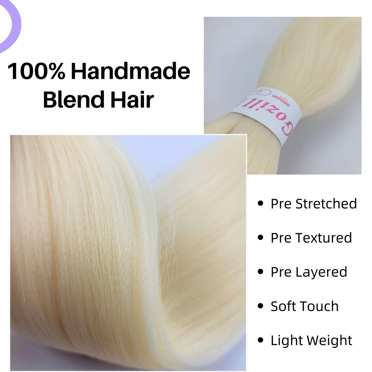 Blonde Kids Braiding Hair Pre Stretched Kanekalon Braiding Hair Extension 16 Inch Short Synthetic Fake Hair for Braiding