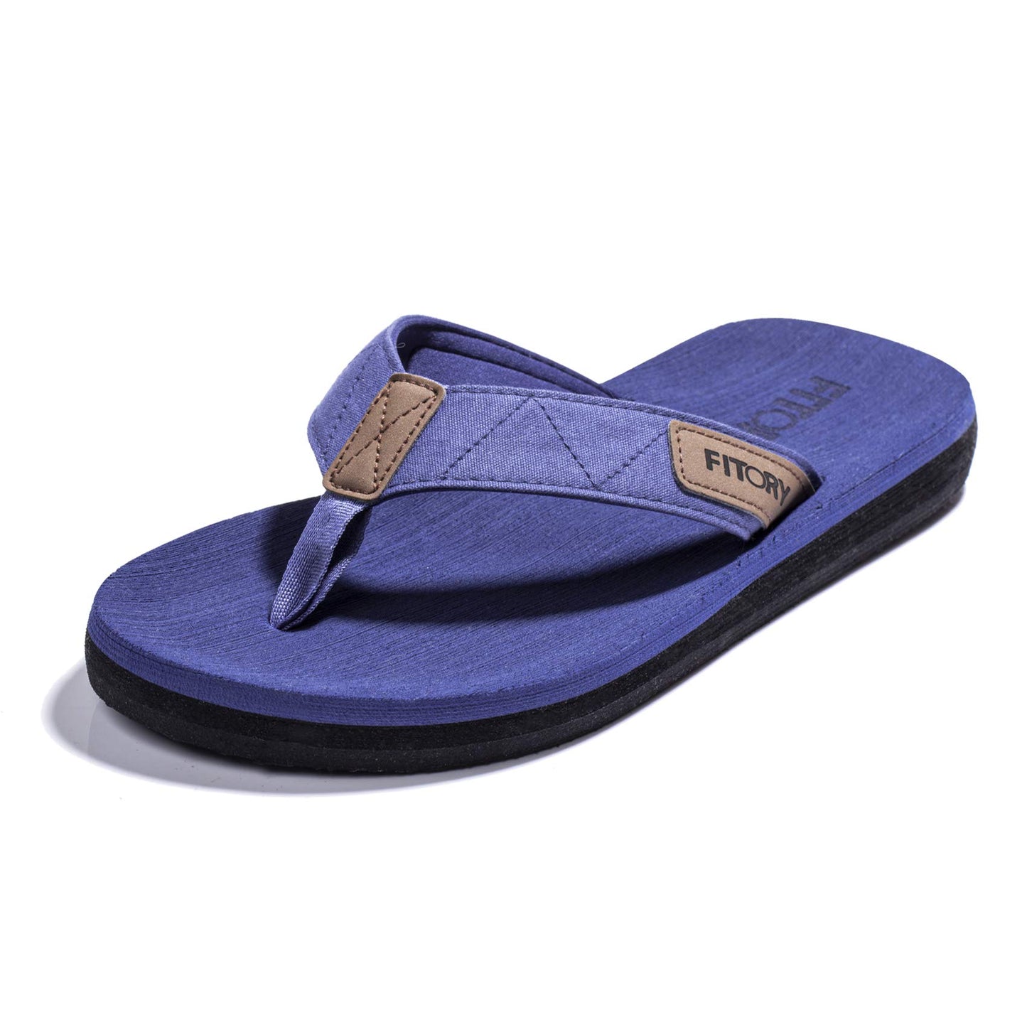 FITORY Men's Flip-Flops, Thongs Sandals Comfort Slippers for Beach Blue Size 7