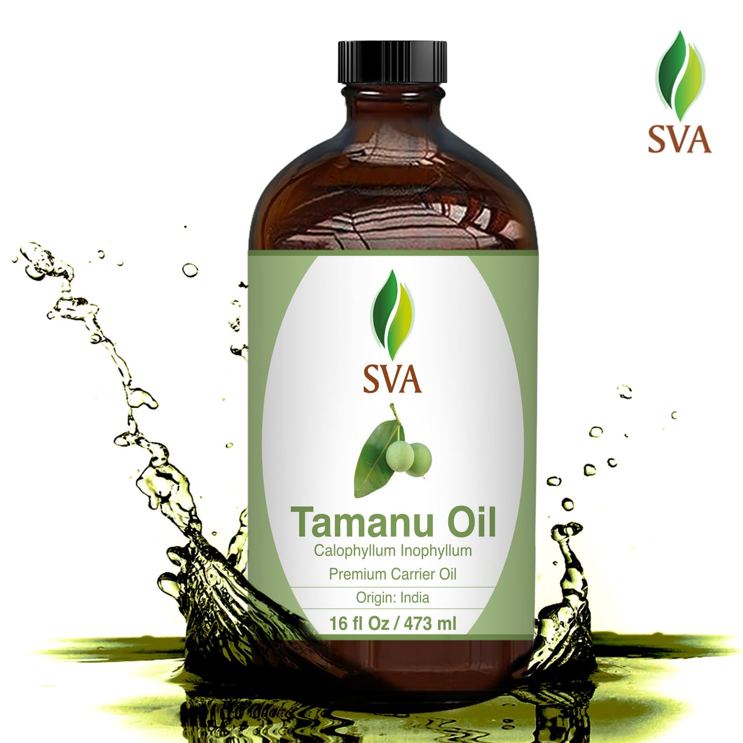 SVA Tamanu Oil 16oz Premium Carrier Oil for Skin Care, Hair Care, & Scalp Massage