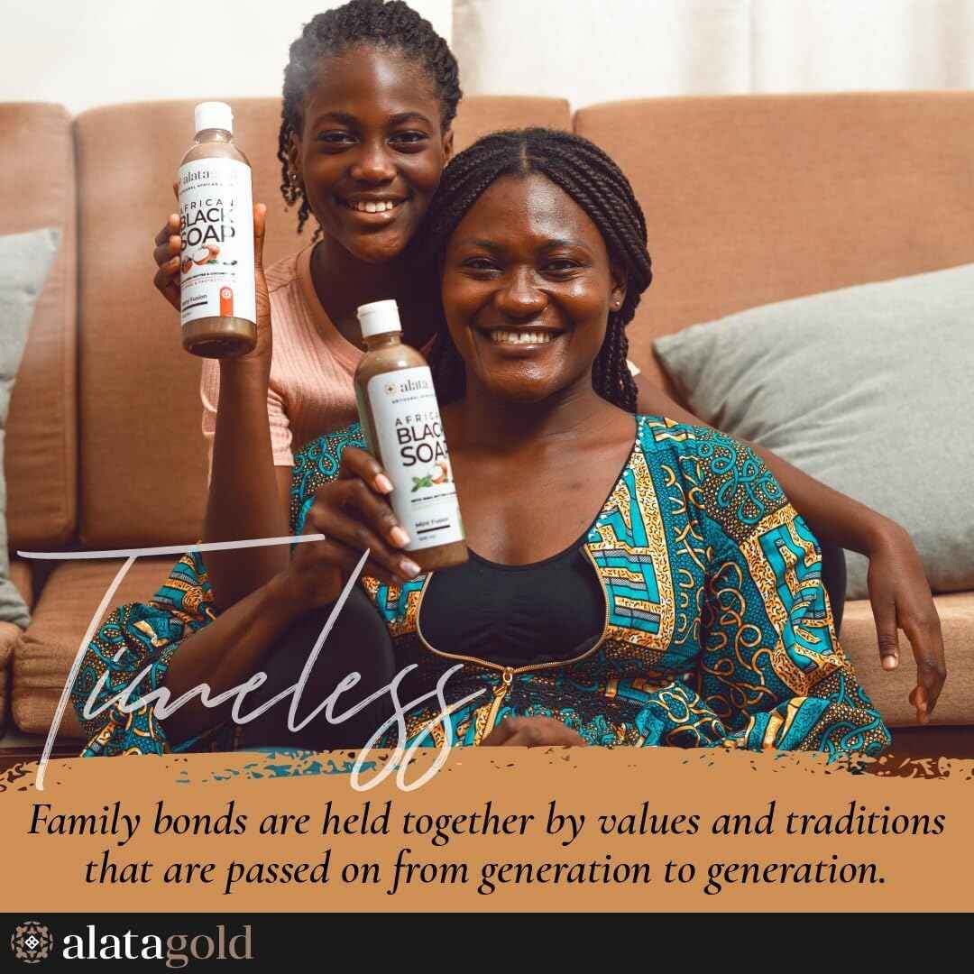 AlataGold African Black Soap Liquid Body Wash (Pack of 2) – Moisturizing Black African Soap with Shea Butter, Aloe, Honey & Coconut Oil – Deep Cleansing & Hydrating – 16.9 oz (Unscented)