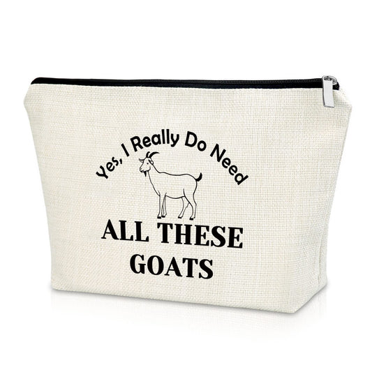 Goat Gifts Makeup Bag Goat Lover Gifts for Women Goat Themed Gifts for Birthday Party Animal Lover Gift Ideas Inspirational Gifts Cosmetic Bag Goat Mom Gifts Goat Lady Gift Goat Graduation Gifts