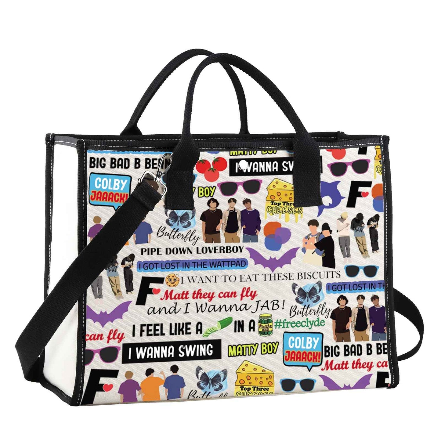 JNIAP Channel Video Makeup Bag Channel Video Gifts Team Orange Purple Blue Gifts Channel Video Merchandise(wanna swing Tote)