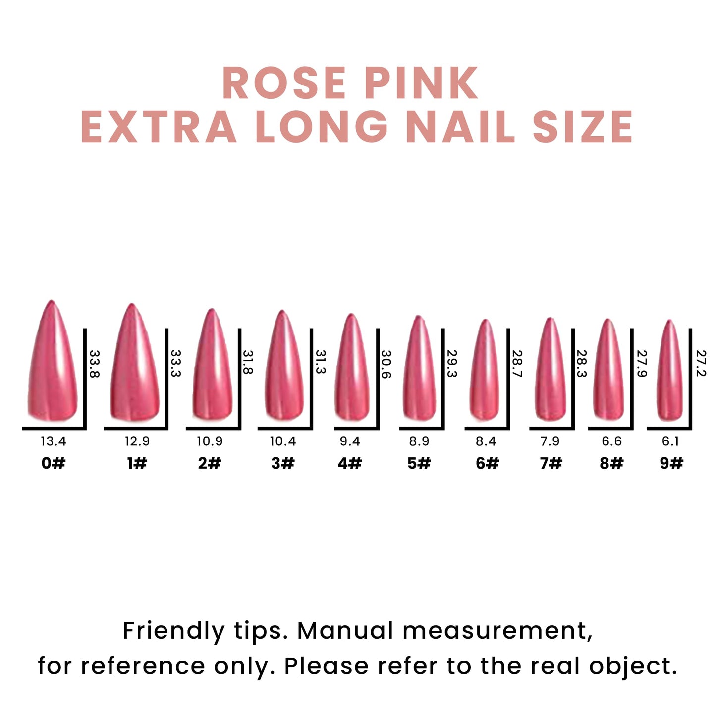 Allkem Press On Nails - Rose Pink Glossy Extra Long Sculpted Stiletto 2 Set Bundle | 10 sizes - 20 pcs False Nails Full Cover Nail Kit with Glue