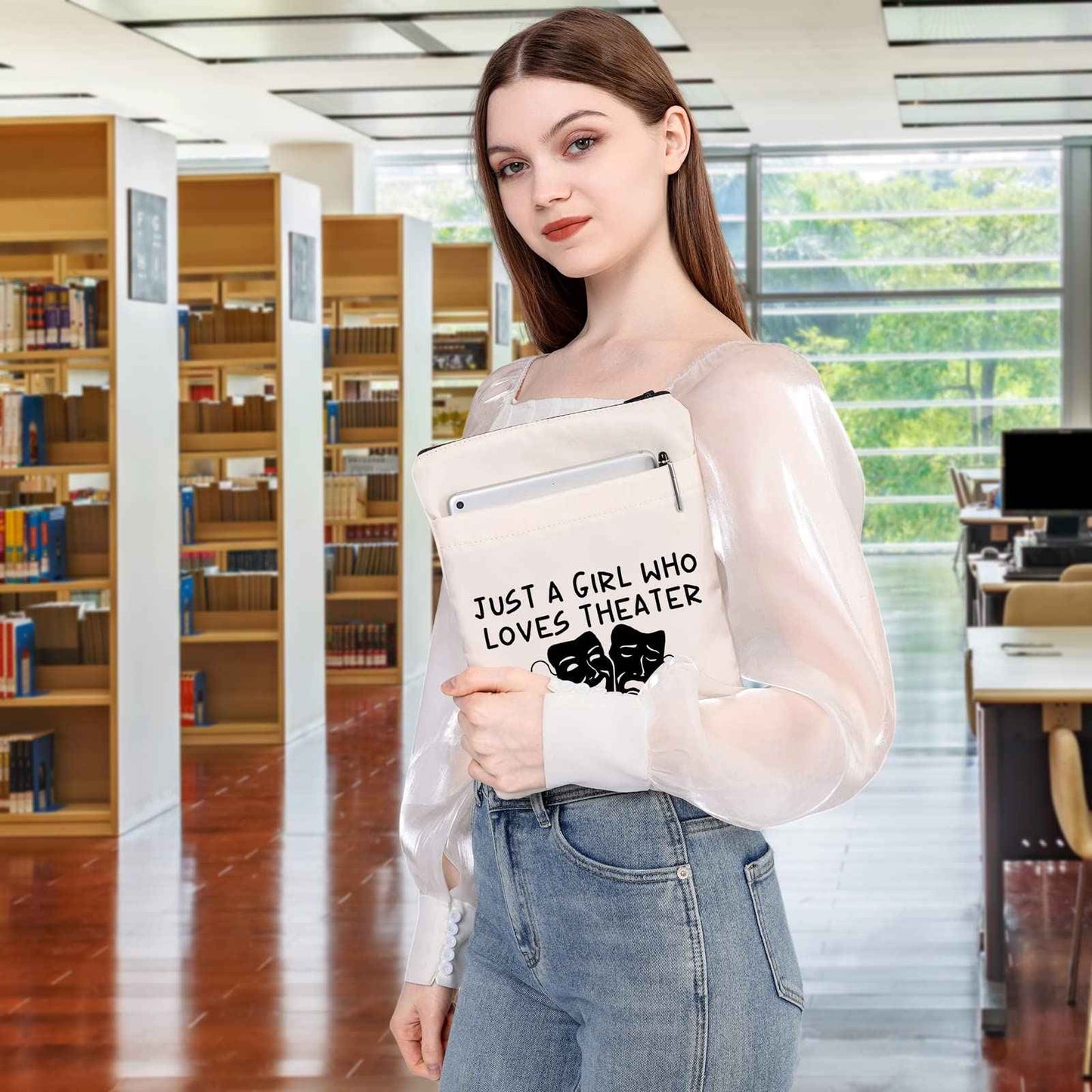 MEIKIUP Theater Actor Makeup Bag Drama Theater Lover Gift Drama Teacher Gift Who Loves Theater Travel Zipper Bag (Loves Theater BS)