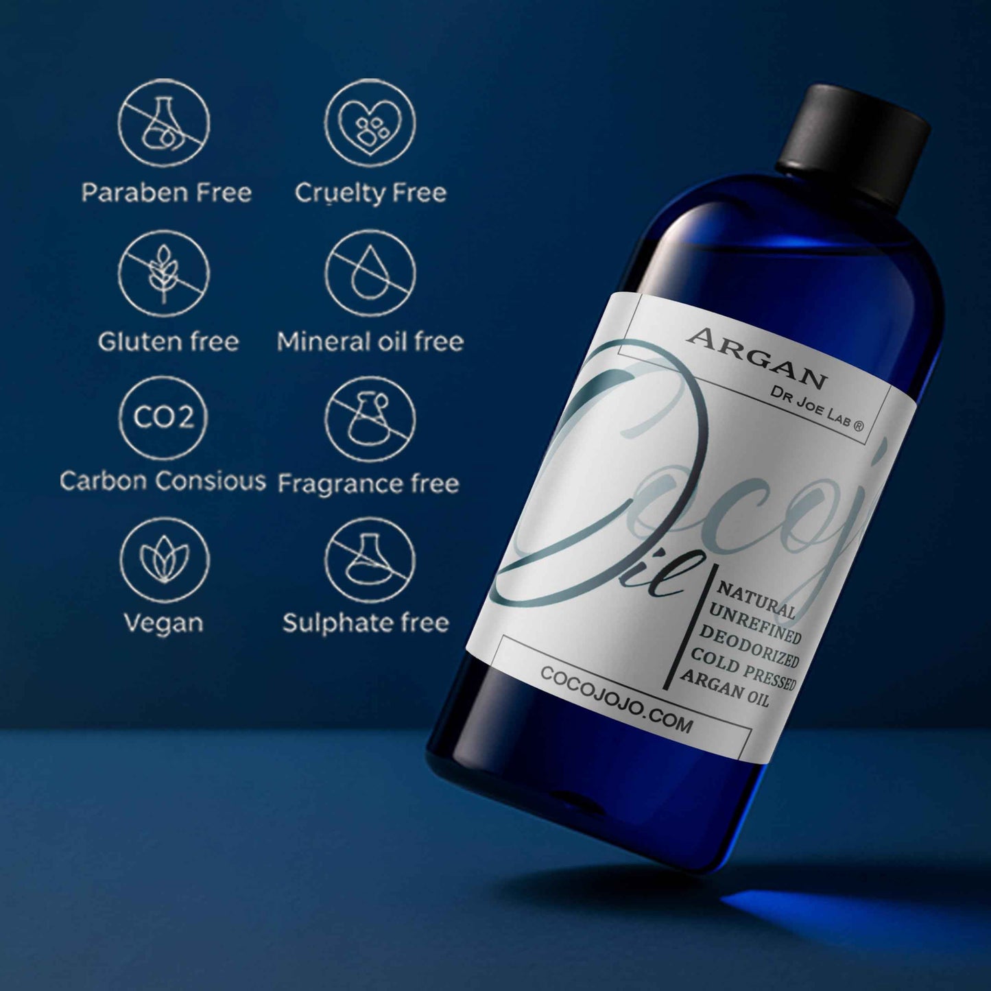 Dr Joe Lab Argan Nut Oil Deodorized 32 oz Pure Natural Moroccan Unrefined Unscented Cold Pressed Extra Virgin - for Hair Skin Body Nail and Beard - Marrakesh Oil Moisturizes & Hydrates