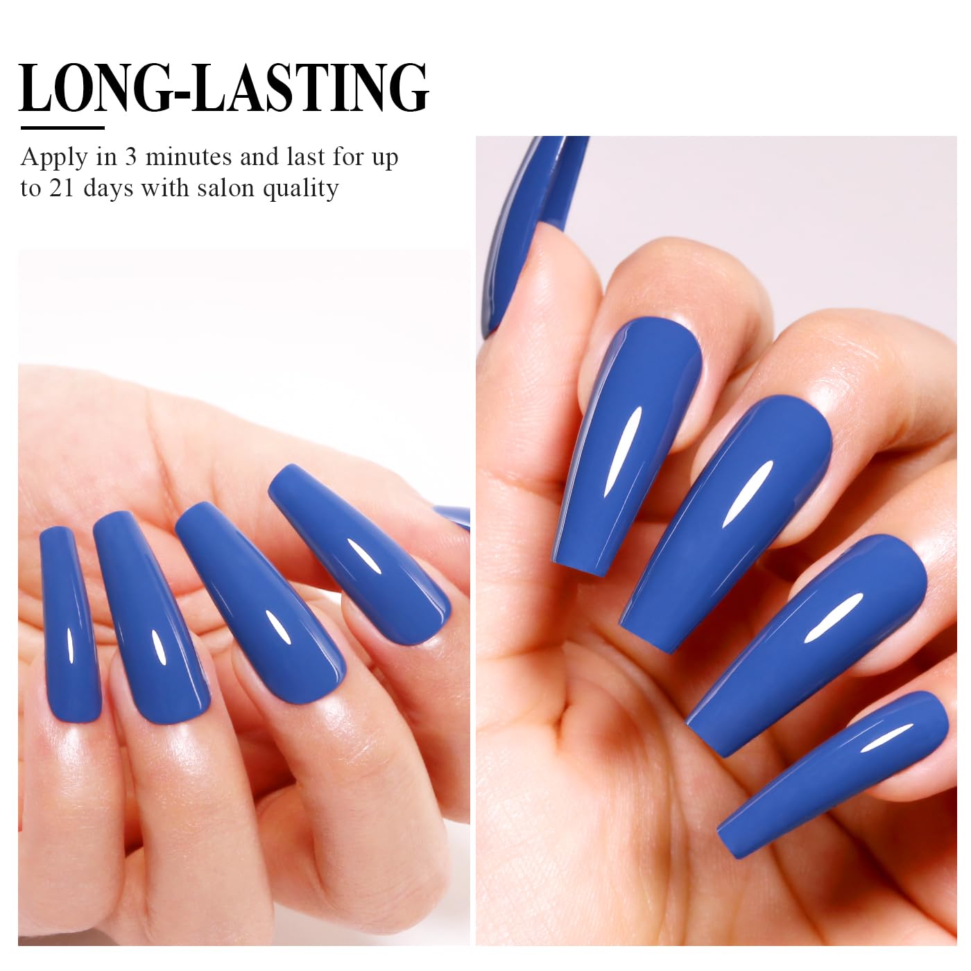 Imtiti Blue Gel Nail Polish, 15ML Misty Blue Gel Polish Autumn Winter Gel Nail Polish Soak Off LED UV Nail Gel Polish DIY Nail Art Starter Manicure Salon Gel Nail Kit