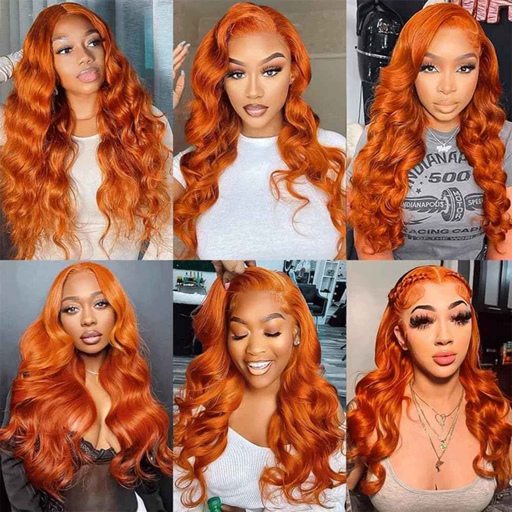 Ginger Bundle Color 350 Body Wave Human Hair Bundles 8A Brazilian Unprocessed Virgin Hair Color 350 Ginger 3 Bundles 12 12 12 Inch Orange Body Wave Bundle