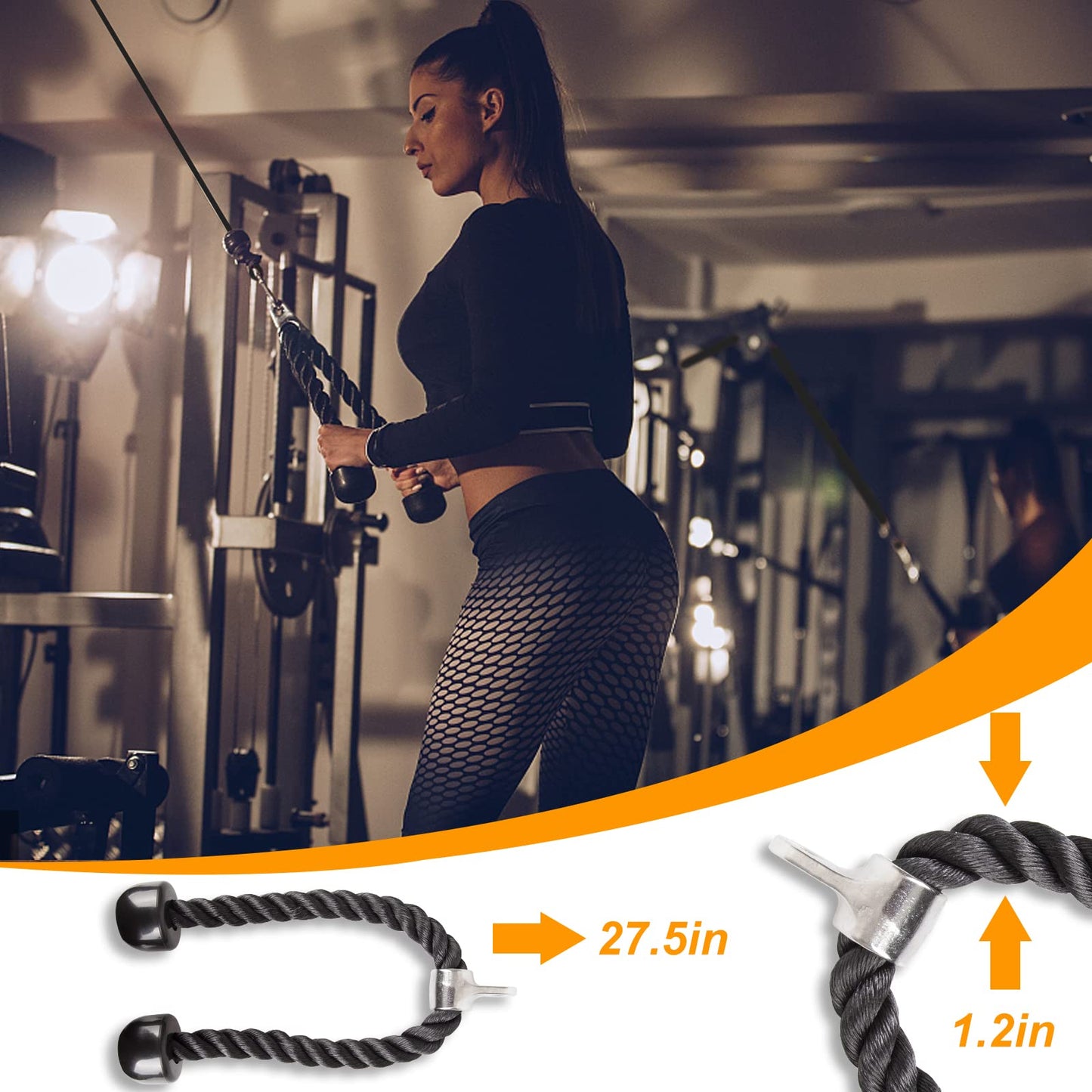 Cable Weight Pulley System for Gym, Upgraded Cable Pulley Attachments for Gym Biceps Curl, Arm Workouts, Triceps with 2 Pulley, LAT Pull Down Bar, Weight Pulley System Home Gym Add On Equipment