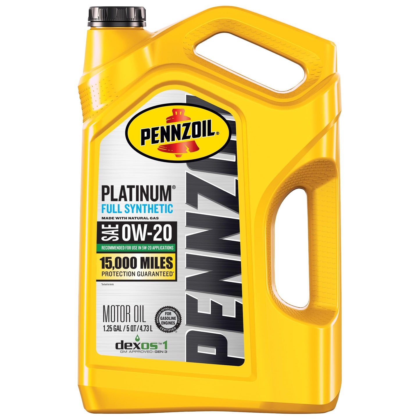 Pennzoil Platinum Full Synthetic 0W-20 Gasoline Engine Oil, 5 Quart