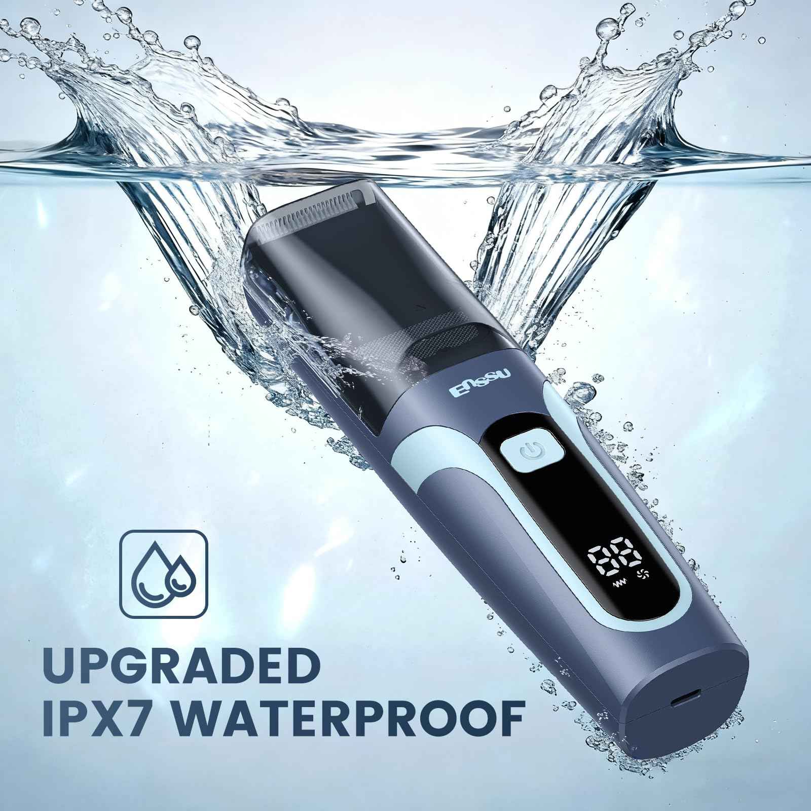 ENSSU Beard Trimmer for Men - Vacuum Mustache Trimmer with Adjustable 20 Length Setting for Less Mess,IPX7 Waterproof Rechargeable Electric Mens Beard Trimmer for Precision Facial Hair, Sideburns