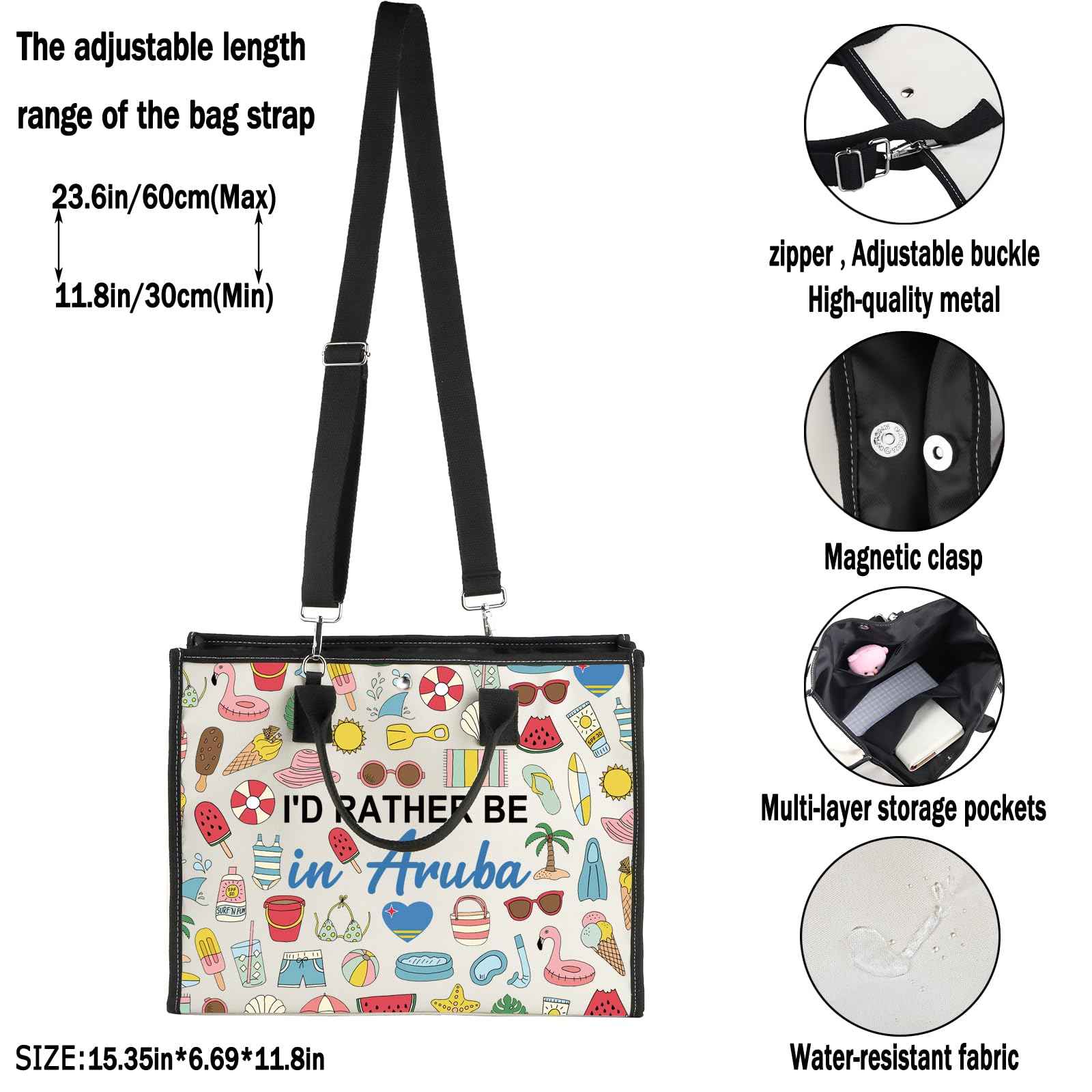 G2TUP Aruba Lover Gift I'd Rather Be in Aruba Makeup Bag Aruba Trip Cosmetic Bag Aruba Souvenirs Gift Aruba Travel Gift (Be in Aruba TT)