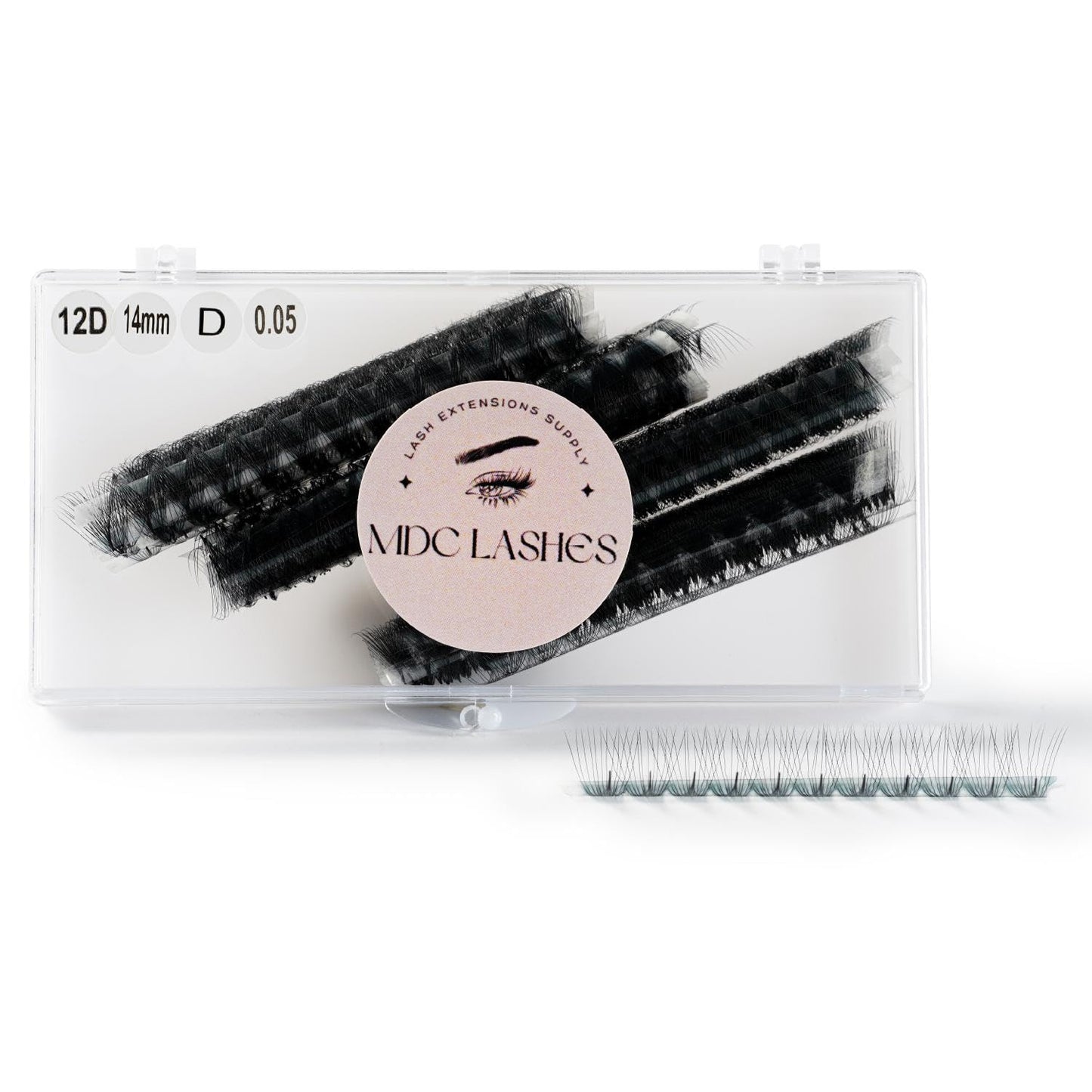 MDC LASHES Promade Eyelash Fans 1000 Fans 5D-20D Premade Volume Lash Extensions C/CC/D Curl 10-18mm Length 0.05/0.07 Thickness Ultra Speed Promade Premade Pre Pro Made False Eyelashes Pestanas