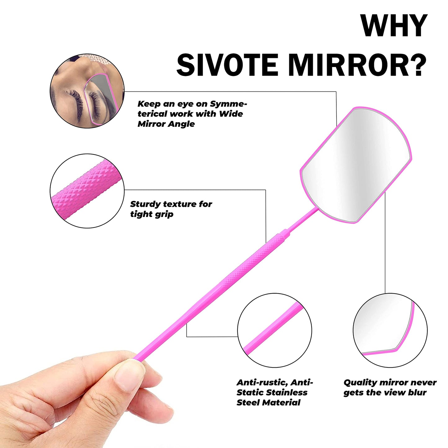 Professional Lash Tweezers + UPGRADED DESIGN Lash Mirror