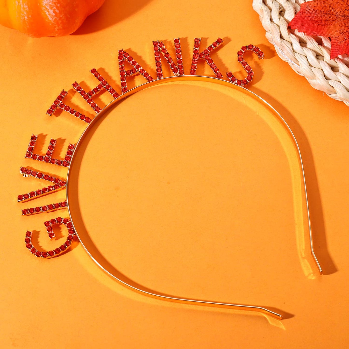 NVENF Thanksgiving Fall Headbands for Women Rhinestone Letter ‘GIVE THANKS’ ‘HAPPY FALL’ Hair Hoop Autumn Fall Accessories