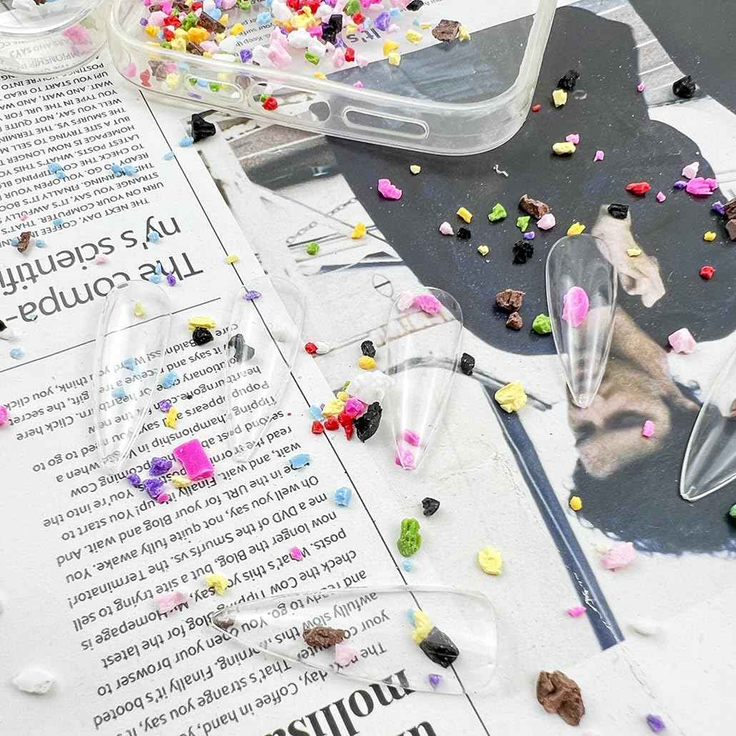 Daiyifiy 100G Crushed Fake Sprinkles Irregular Polymer Clay Slices Resin Sprinkles Fake CandyClay Sprinkles Nail Art Slices Polymer Sprinkles for Nail Art DIY Phone Case Crafts(14-Light Pink)