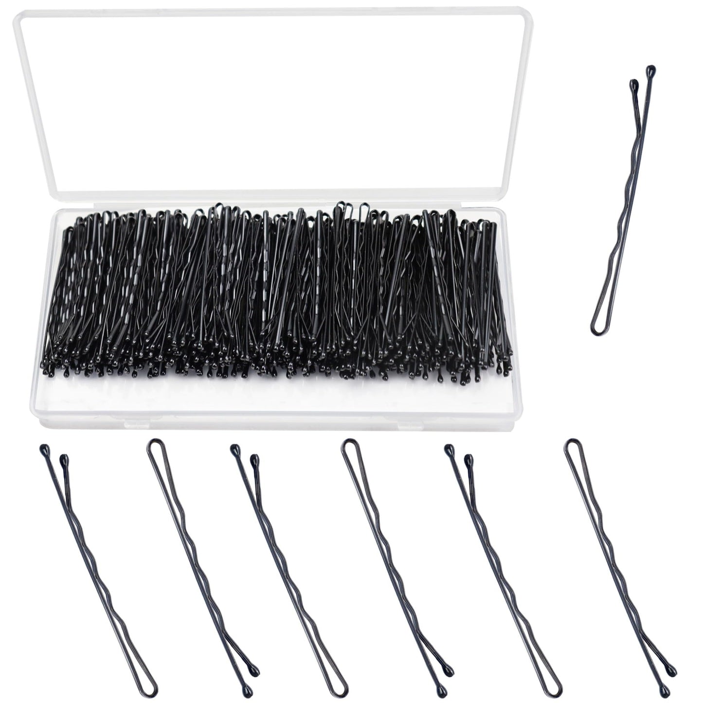 Black Bobby Pins, METLUCK 240Pcs Black Hair Pins Waves Bobby Pins Hair Accessories for Women Girls (2.2inch/5.5cm)