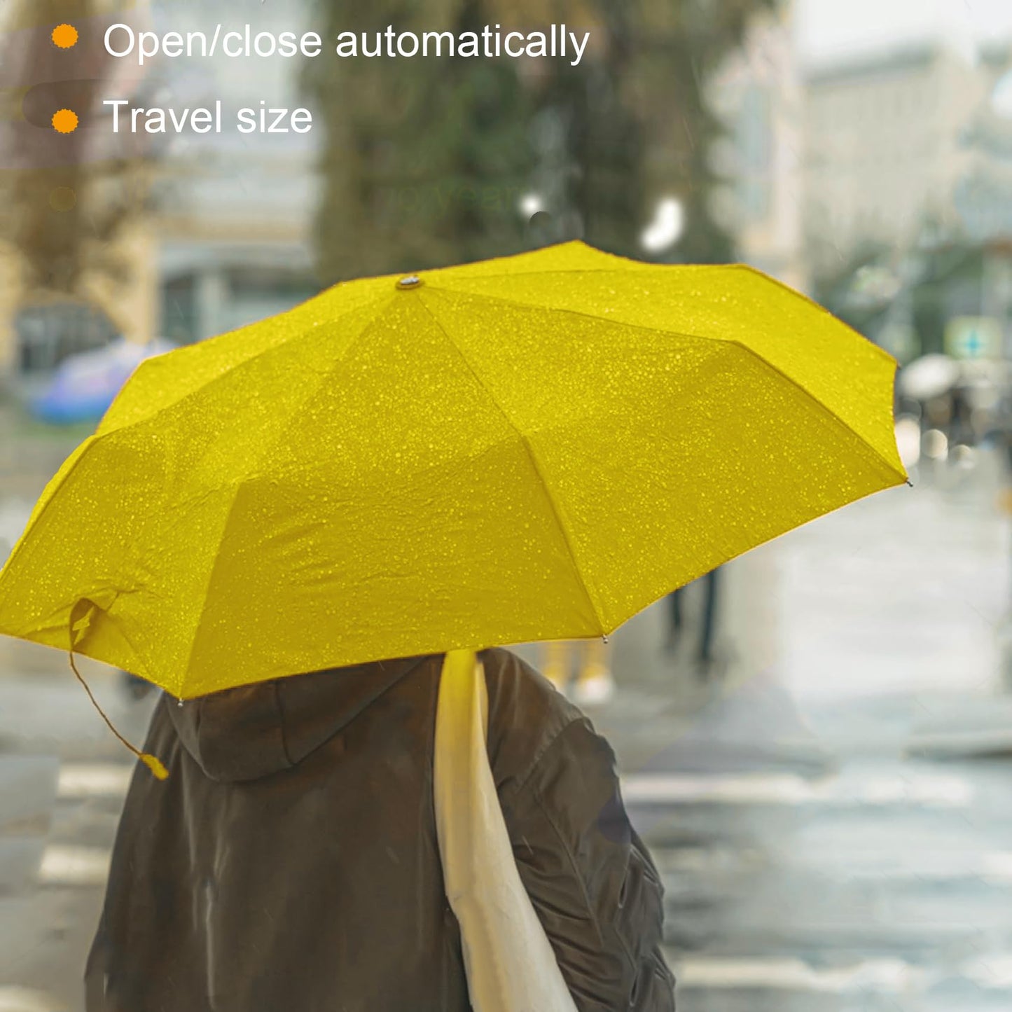 SIEPASA Windproof Travel Compact Umbrella-Automatic Umbrellas for Rain-Compact Folding Umbrella, Travel Umbrella Compact, Small Portable Windproof Umbrellas for Men Women Teenage. (Yellow)