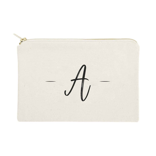 The Cotton & Canvas Co. Personalized Handwritten Monogram A Cosmetic Bag and Travel Make Up Pouch
